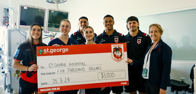 Dragons deliver donations to local hospitals