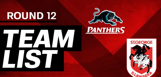 NRL team: Round 12 v Penrith Panthers