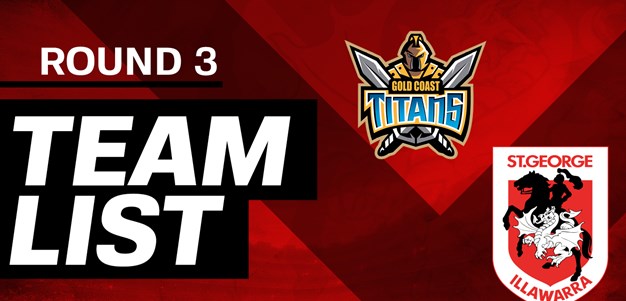 NRL team: Round 3 v Titans