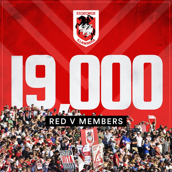 Dragons reach 19,000 Red V members