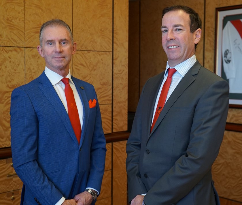 (L-R) Incoming CEO Brian Johnston and Chairman Andrew Gordon will spearhead the Dragons' new ownership structure