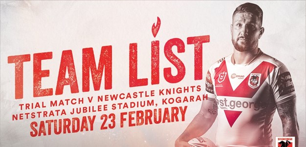 Late mail: Trial v Newcastle Knights