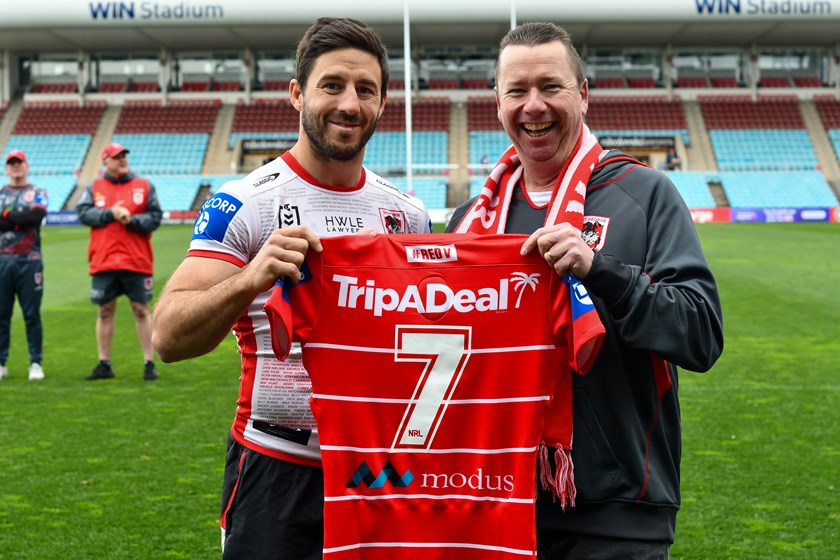 Ben Hunt and Alex Suttie at WIN Stadium - 10-year Red V Member Event 2022