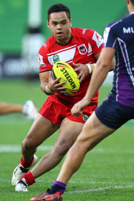 Digital Image by Ian Knight Â© nrlphotos.com: NYC, Rugby League, Round 6, Melbourne Storm v St George-Illawarra @ AAMI Park, Melbourne, VIC, Monday April 14th, 2014. 