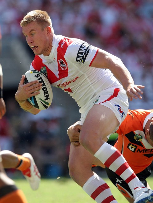 Mike Cooper: NRL Rugby League - Round 1 - St.George-Illawarra Dragons V Wests Tigers at ANZ Stadium, Sunday the 9th of March 2014. Digital Image by Robb Cox nrlphotos.com