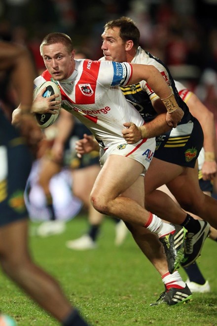 Digital Image by Robb Cox Â©nrlphotos.com: Jack Stockwell :NRL Rugby League - Round 17; St George Illawarra Dragons V North Queensland Cowboys at WIN Jubilee Stadium, Saturday the 5th of July 2014.
