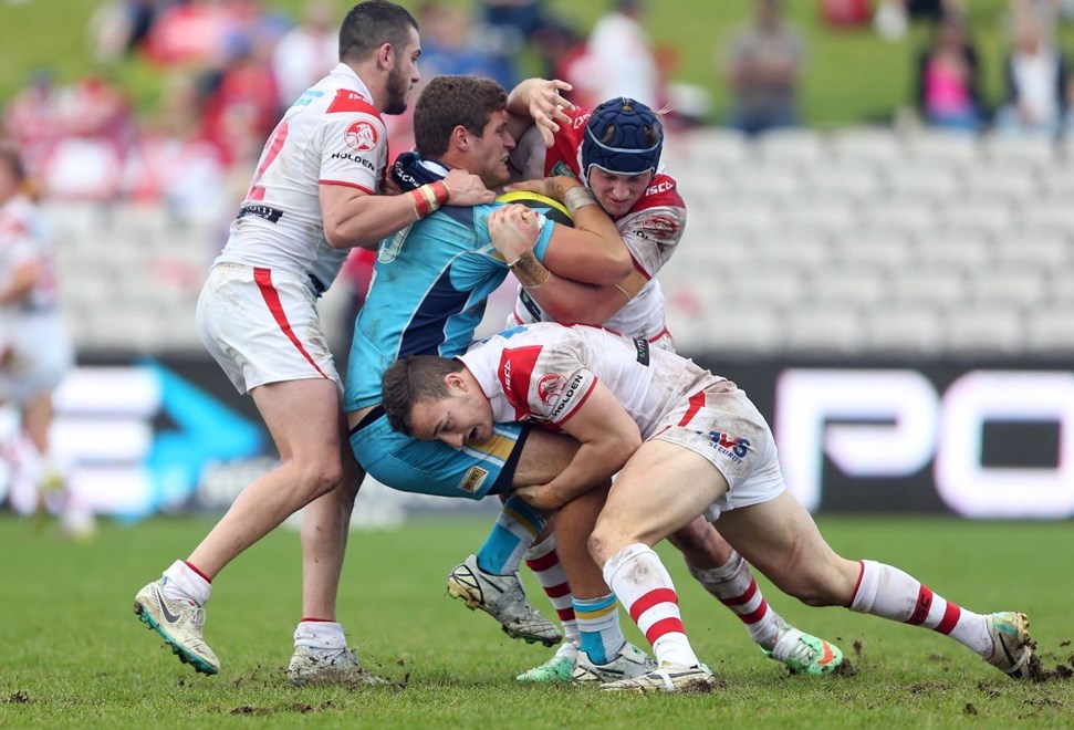 Digital Image by Robb Cox Â©nrlphotos.com:  :NYC Rugby League - Round 24, St George Illawarra Dragons V Gold Coast Titans at WIN Jubilee Stadium, Sunday August 24th 2014.