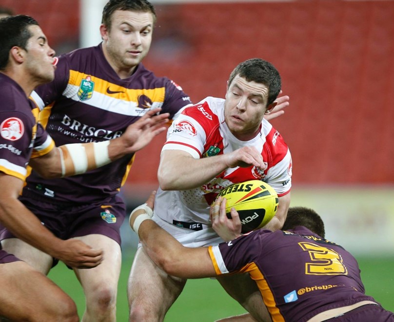 Photo by Charles Knight copyright Â© nrlphotos.com :  - NYC Rugby League, Round 25 Brisbane Broncos v St.George Dragons at Suncorp Stadium, Friday August 29th 2014.