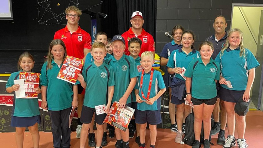 Dragons pay visit to Hayes Park Public School.