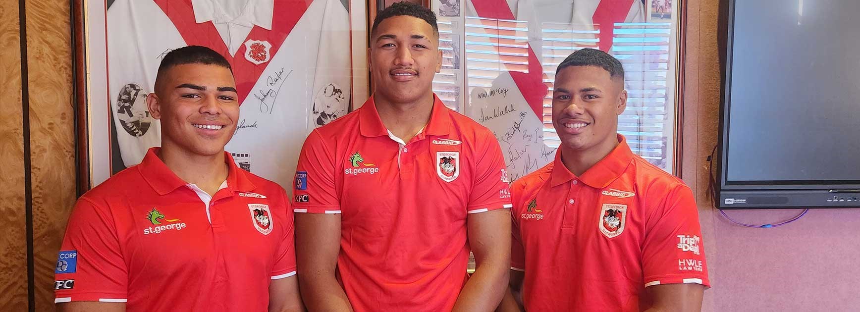 Australian Schoolboys reps Jacob Halangahu, Loko Pasifiki Tonga & Finau Latu.