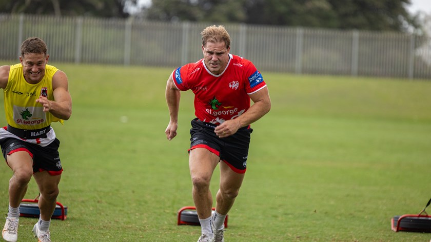 Jack de Belin putting in work on his first day back.