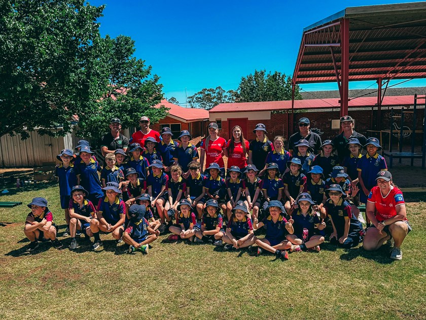 The Dragons stop by St Michaels Catholic Primary, Dunedoo.