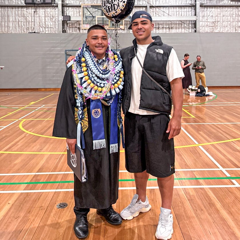 Jacob pictured with Luka at his high school graduation earlier this month.